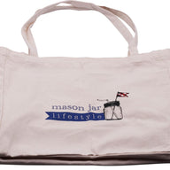 100% Organic Cotton Canvas Market Tote with Six Compartments for Mason Jars