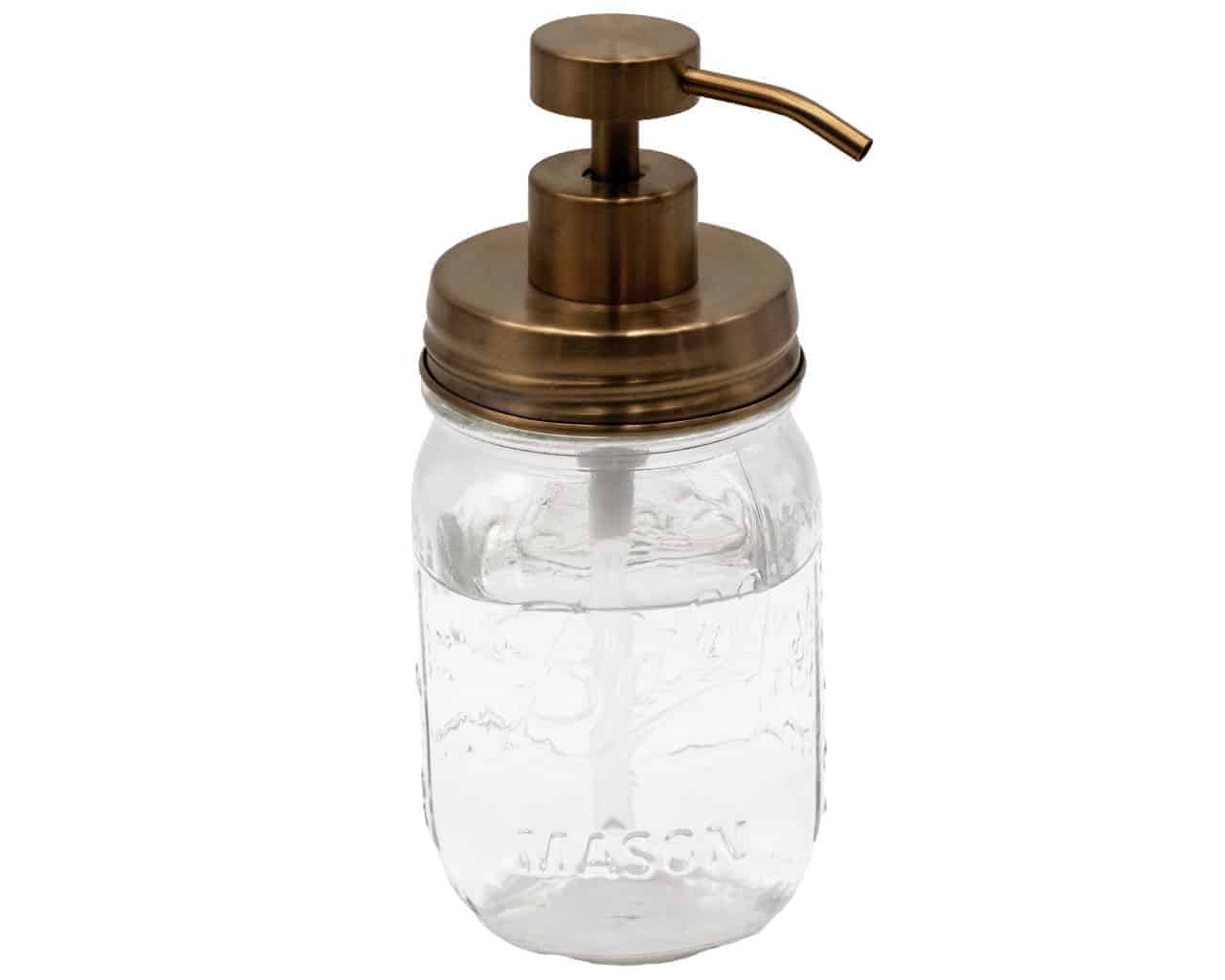 mason-jar-lifestyle-soap-pump-dispenser-lid-kit-rose-gold-#2-ball-pint-16oz-jar