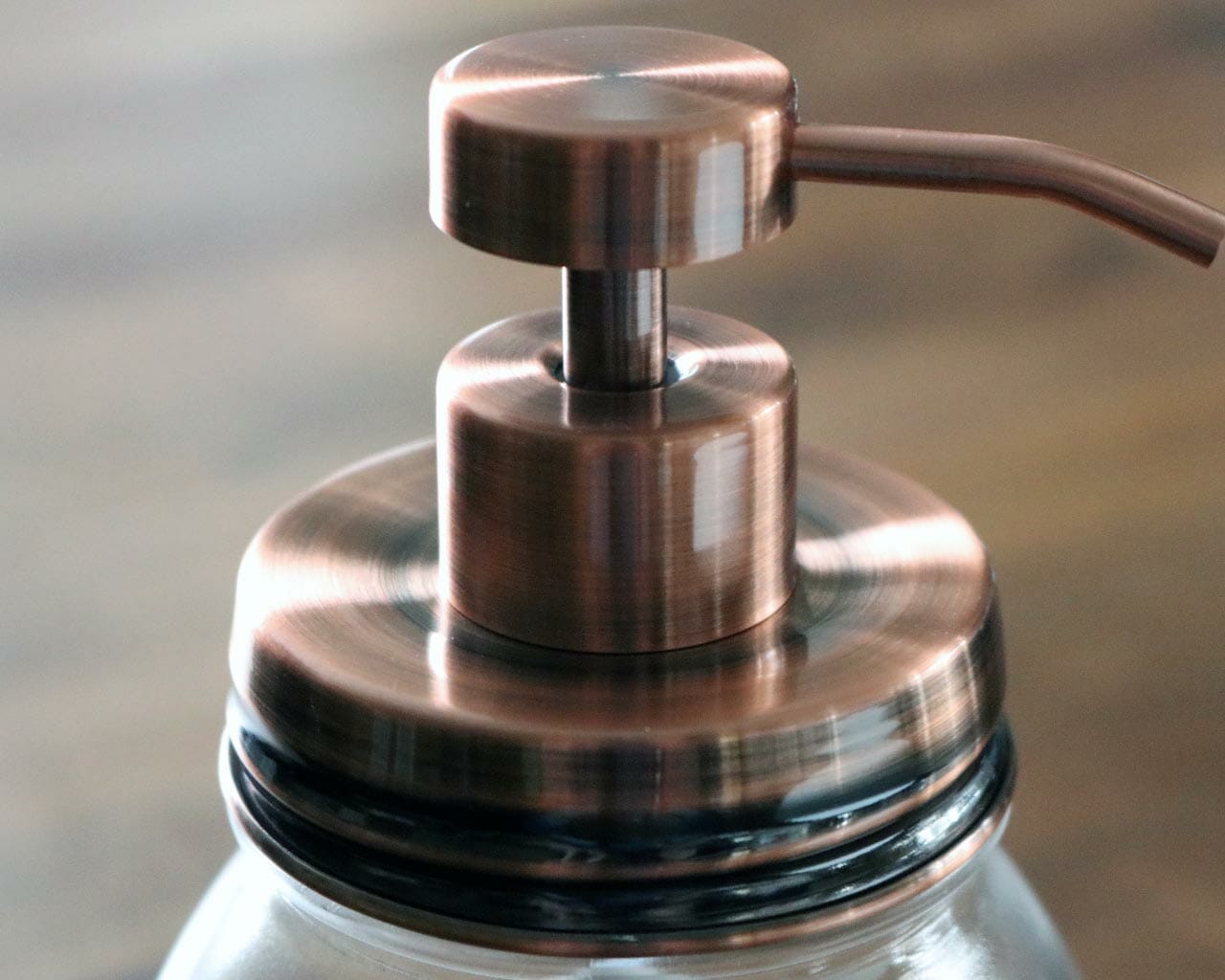 Vintage copper soap pump dispenser lid kit for regular mouth Mason jars