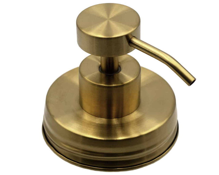 mason-jar-lifestyle-soap-pump-dispenser-lid-kit-vintage-matte-gold-#2-regular-mouth-mason-jars