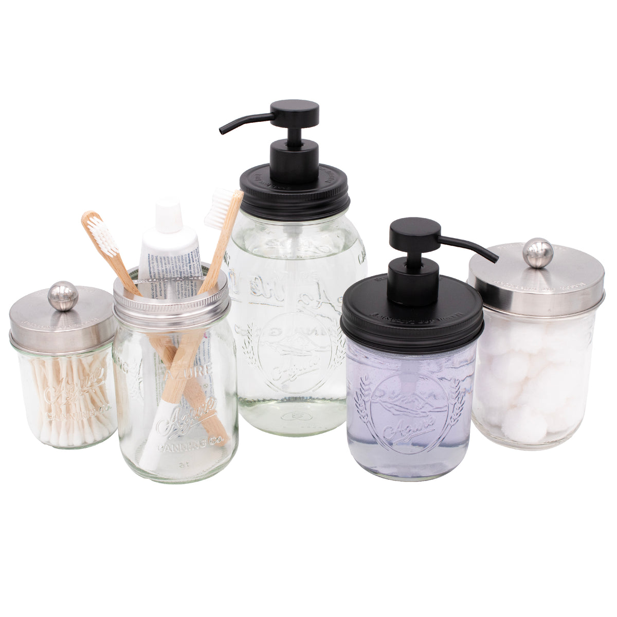 Matte Black Soap Pump Lid Kit for Mason Jars