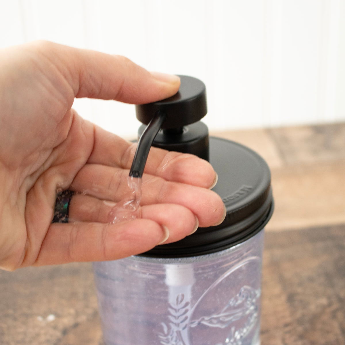 Matte Black Soap Pump Lid Kit for Mason Jars
