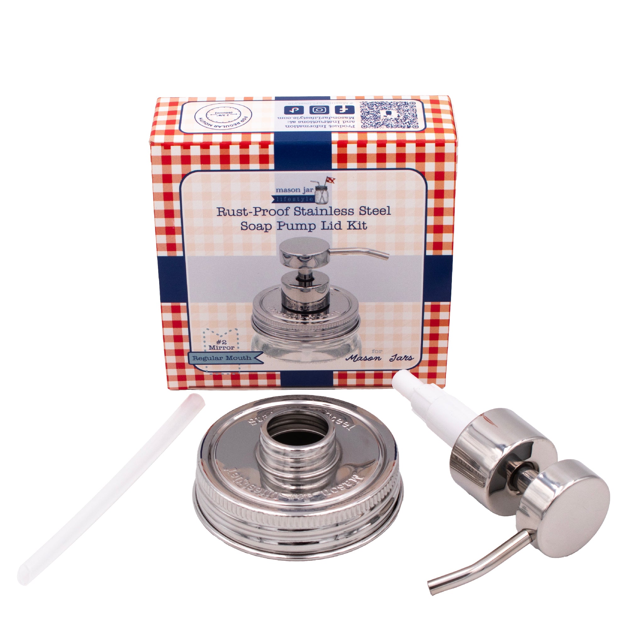 Mirror / Chrome Soap Pump Dispensers for Mason Jars