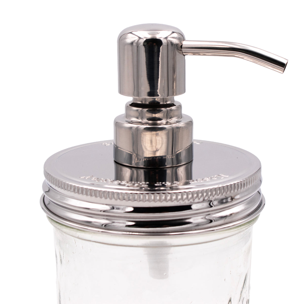 #4 mirror classic threaded wide mouth soap pump for Mason jars.