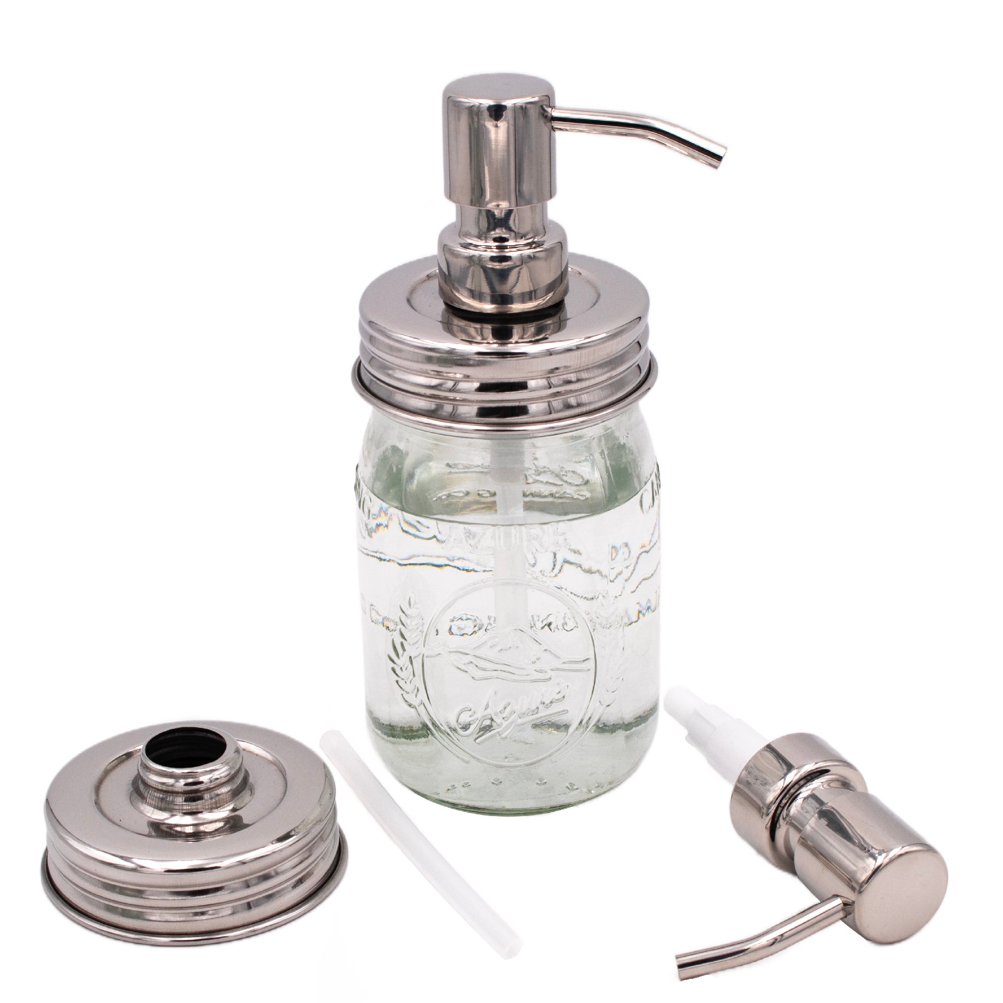 Mirror / Chrome Soap Pump Dispensers for Mason Jars