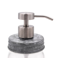 Soap pump lid stain 2 regular mouth galvanized bathroom kitchen dishes reusable refillable jar product on white