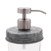 Soap pump lid stain 2 wide mouth galvanized bathroom kitchen dishes reusable refillable jar product on white