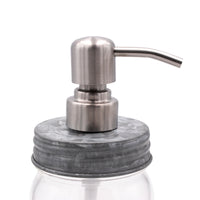 Soap pump lid stain 4 regular mouth galvanized bathroom kitchen dishes reusable refillable jar product on white