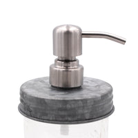 Soap pump lid stain 4 wide mouth galvanized bathroom kitchen dishes reusable refillable jar product on white