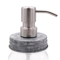 Soap pump lid stain 5 regular mouth galvanized bathroom kitchen dishes reusable refillable jar product on white