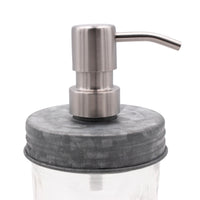 Soap pump lid stain 5 wide mouth galvanized bathroom kitchen dishes reusable refillable jar product on white