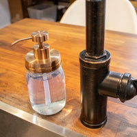 Vintage Copper Soap Pump Lid Kit for Regular Mouth Mason Jars
