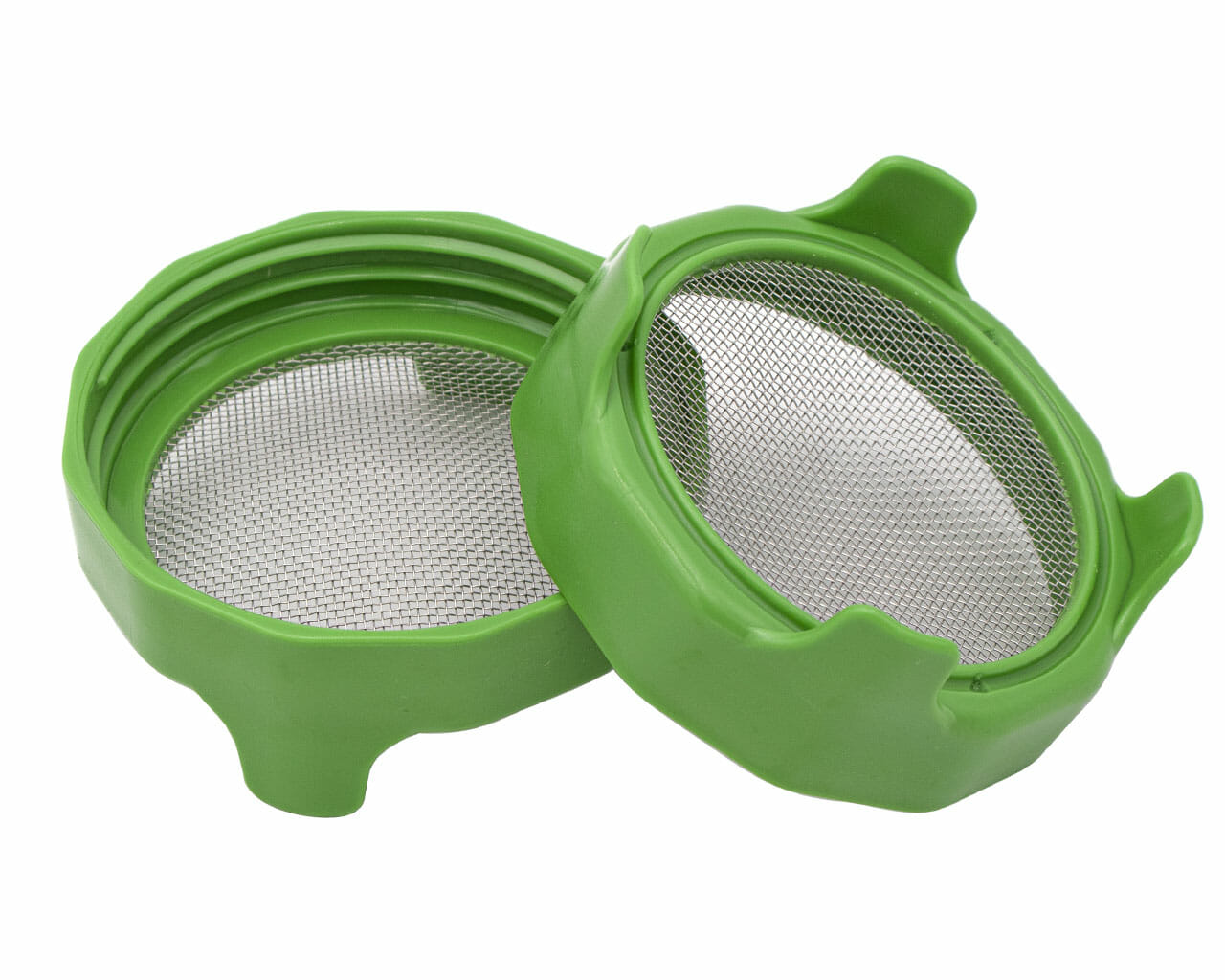 Wide Mouth Rust Proof Sprouting Lid with Green Plastic Stand for Mason Jars