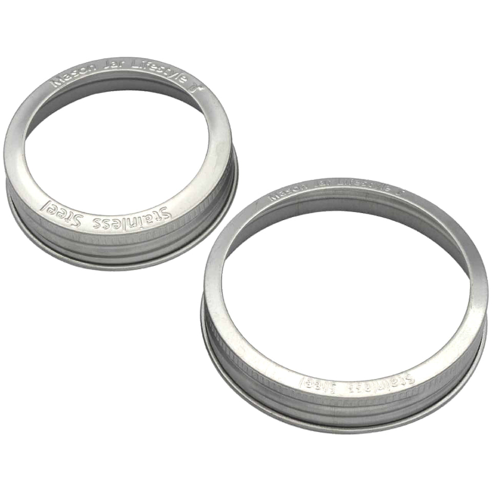 Regular mouth and wide mouth stainless steel Mason jar  bands.