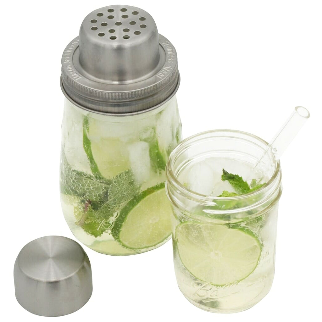 Mason Shaker Cocktail Shaker Lid with Stainless Steel Band