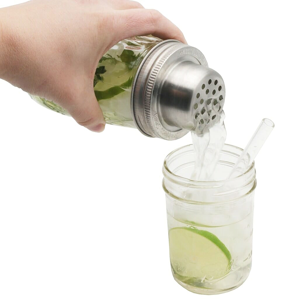 Mason Shaker Cocktail Shaker Lid with Stainless Steel Band