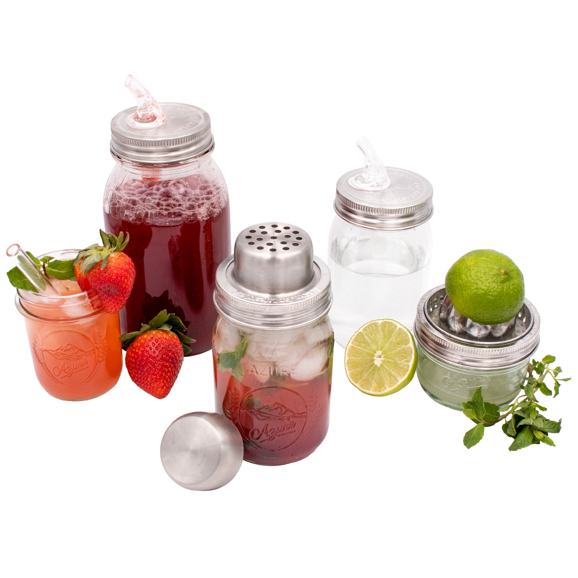 Mason Shaker Cocktail Shaker Lid with Stainless Steel Band