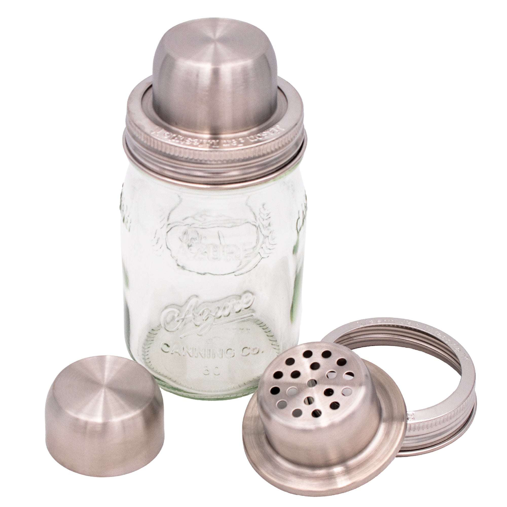 Mason Shaker Cocktail Shaker Lid with Stainless Steel Band