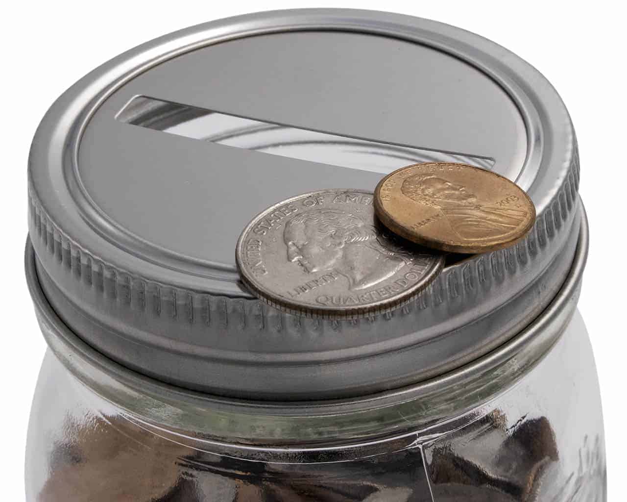 Coin Insert Steel Coin Slot Bank Stainless Steel Lid Inserts for Mason Jars 10 Pack ...