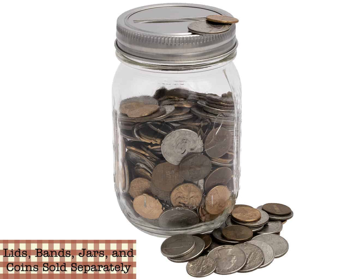 Coin Insert Steel Coin Slot Bank Stainless Steel Lid Inserts for Mason Jars 10 Pack ...