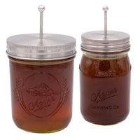 Stainless steel honey dipper lid for  regular and wide mouth Mason jars.