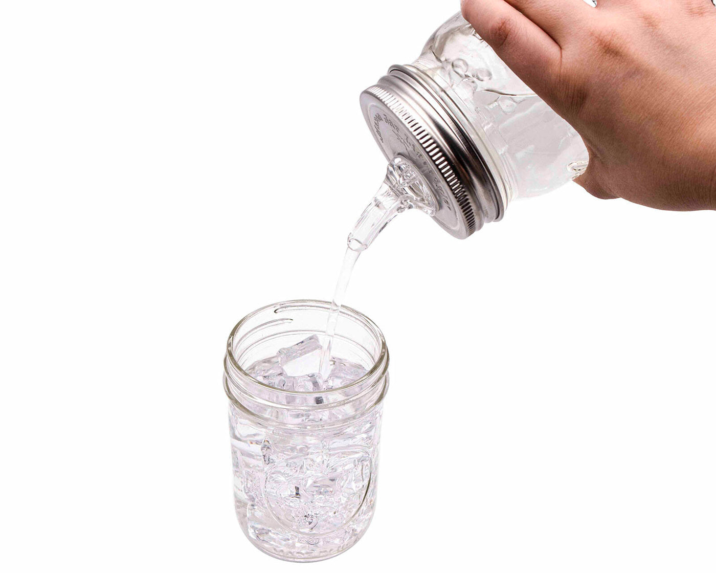 stainless steel liquor pour spout for regular mouth mason jars