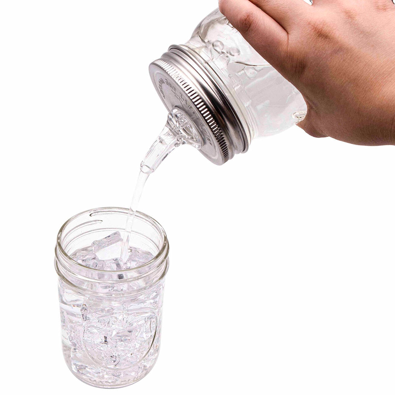 Liquor Pour Spout Stainless Steel Lid for Mason Jars