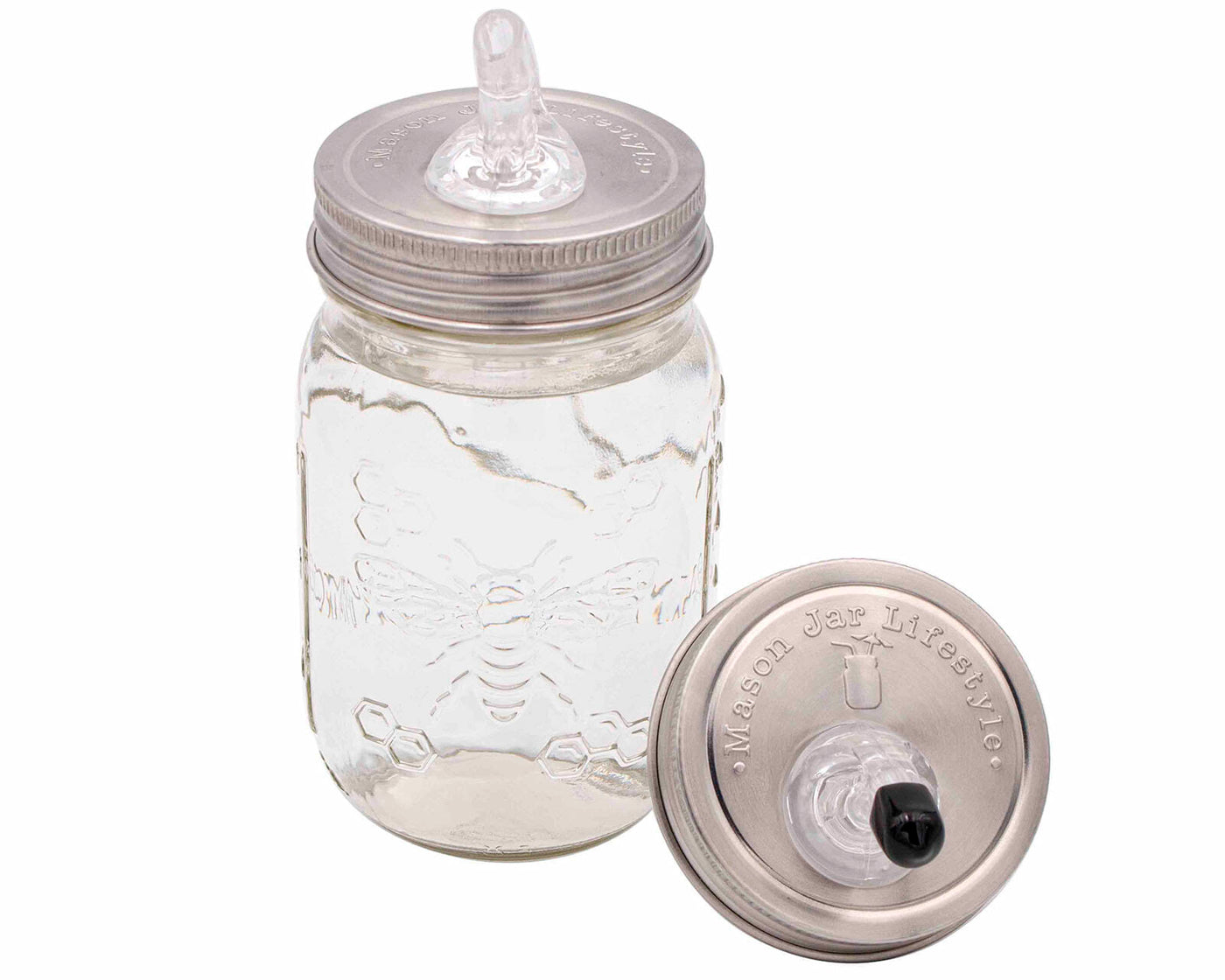 Stainless Steel Juicing Lid for Wide Mouth Mason Jars With Attached Ri