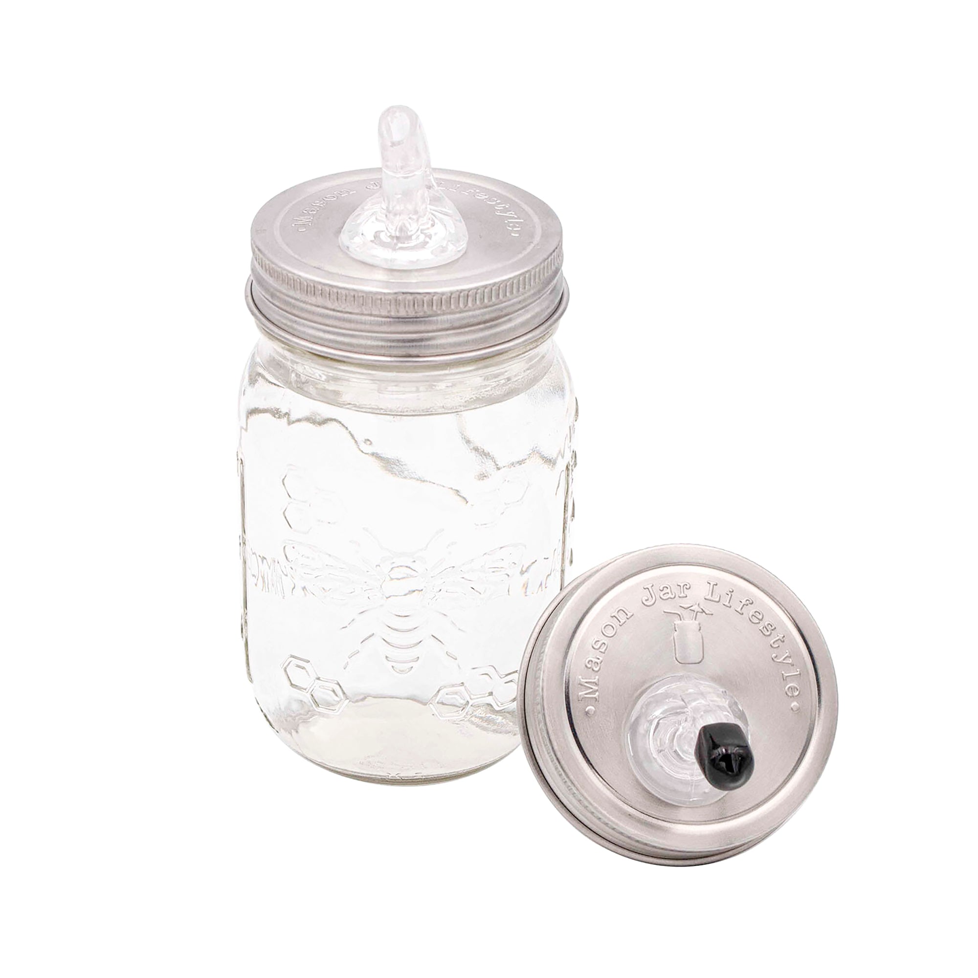 Liquor Pour Spout Stainless Steel Lid for Mason Jars