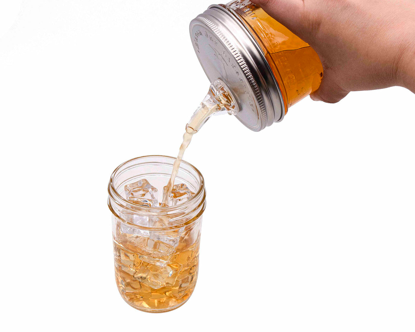 stainless steel liquor pour spout for wide mouth mason jars