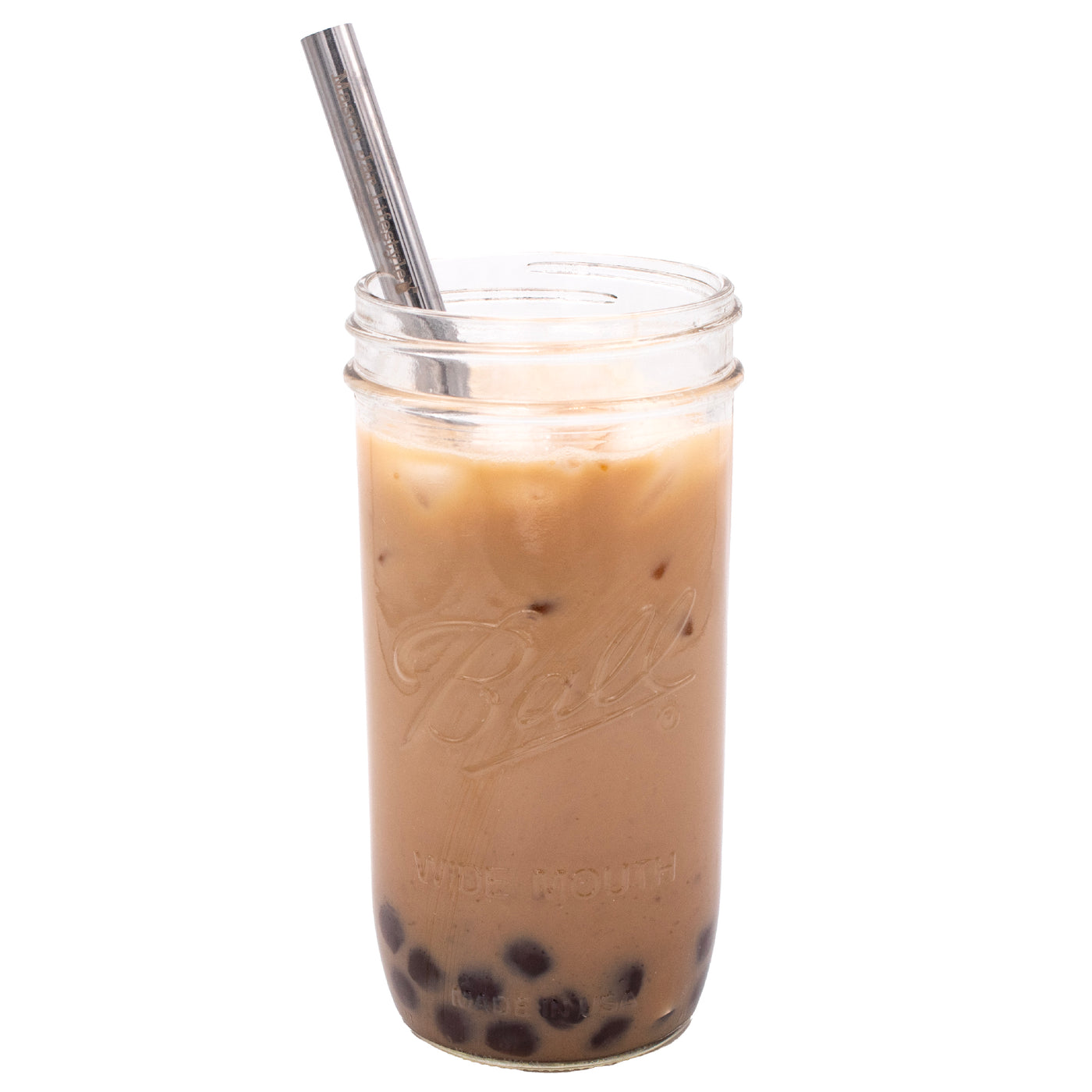 Long 9" Stainless Steel Boba Straws for Quart Mason Jars