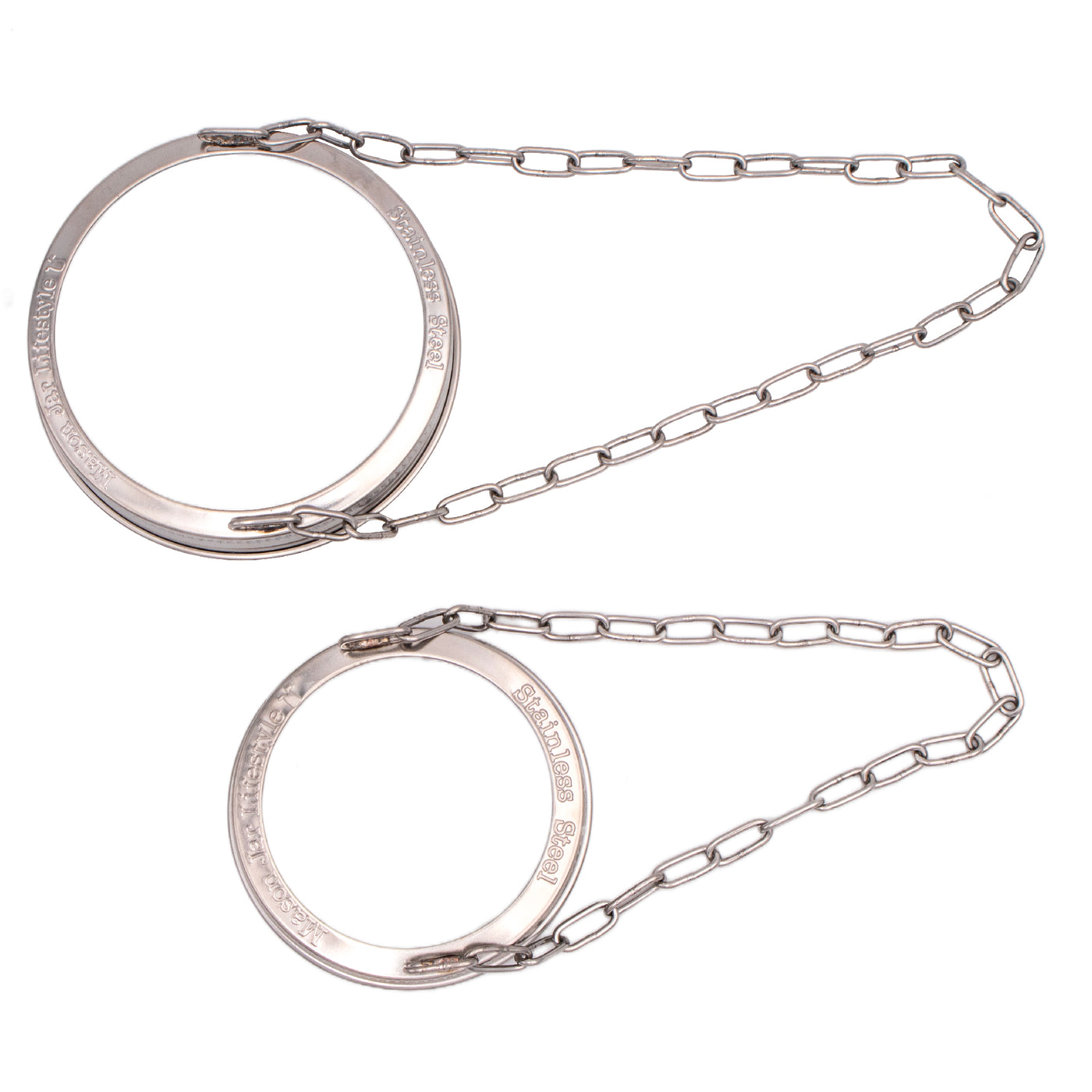 Stainless Steel Band with Chain Handle for Mason Jars 6 Pack