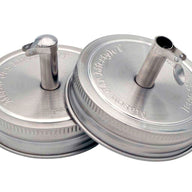 Stainless Steel Pour Spout Oil Cruet Lids for Mason Jars 2 Pack