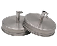 Oil Cruet Pour Spout Stainless Steel Lids for Mason Jars 2 Pack