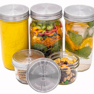 Silicone Mason Jar Lids with stainless steel band - GlassSipper