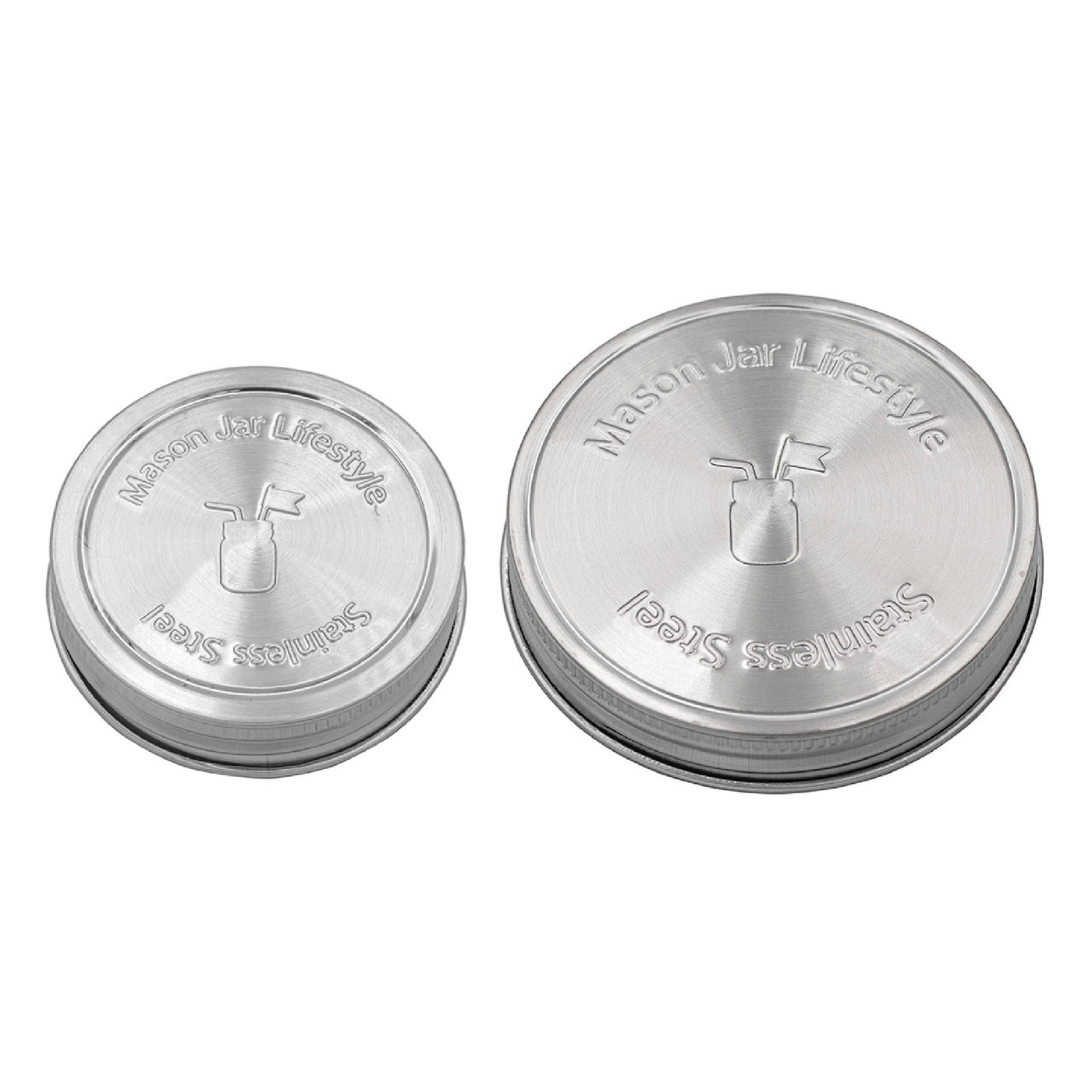 Stainless Steel Storage Lids with Leak-Proof Silicone Liners for Mason Jars 5 Pack
