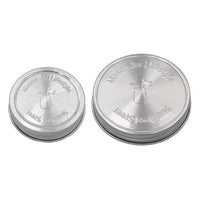 Stainless Steel Storage Lids with Leak-Proof Silicone Liners for Mason Jars 5 Pack