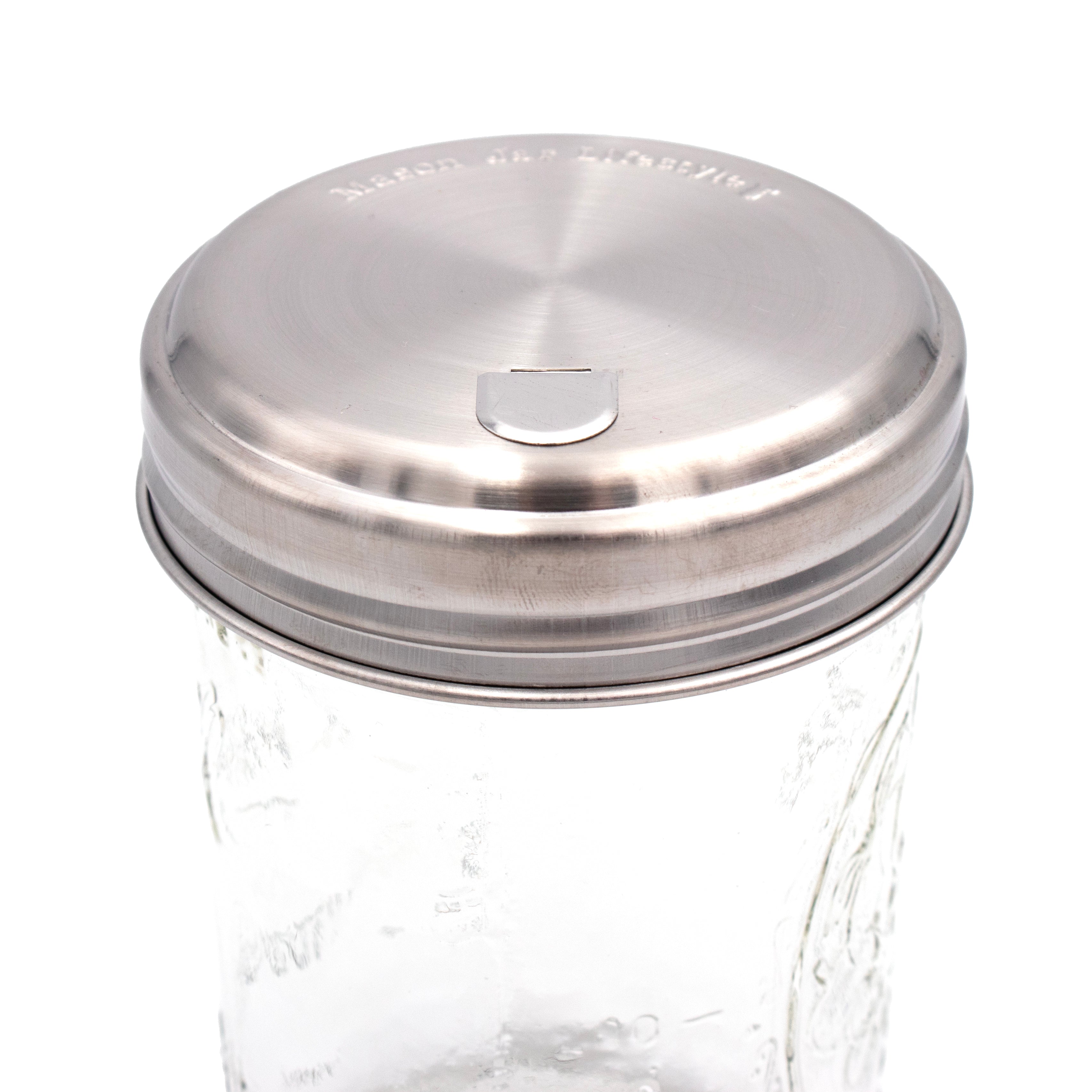 Sugar Dispensing Stainless Steel Lids for Mason Jars 2 Pack
