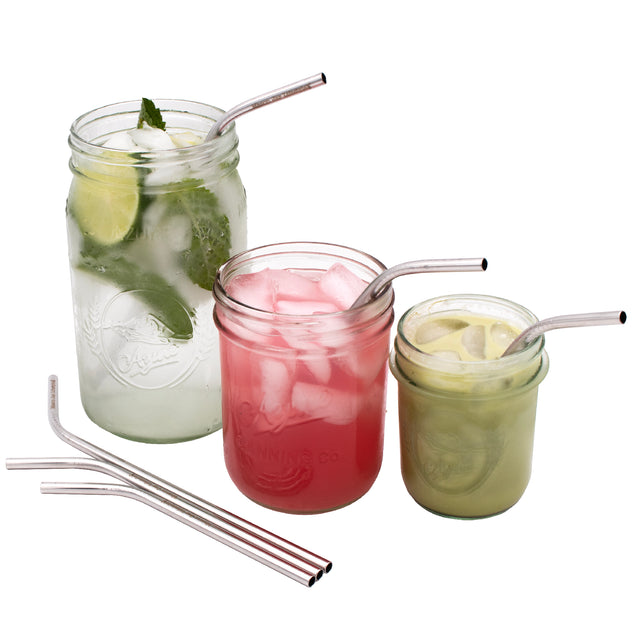 Combo thin bent straw, sized for 8oz, 16oz, and 32oz Mason jars.