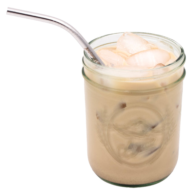 Medium thin bent straw, sized for 16oz Mason jars.