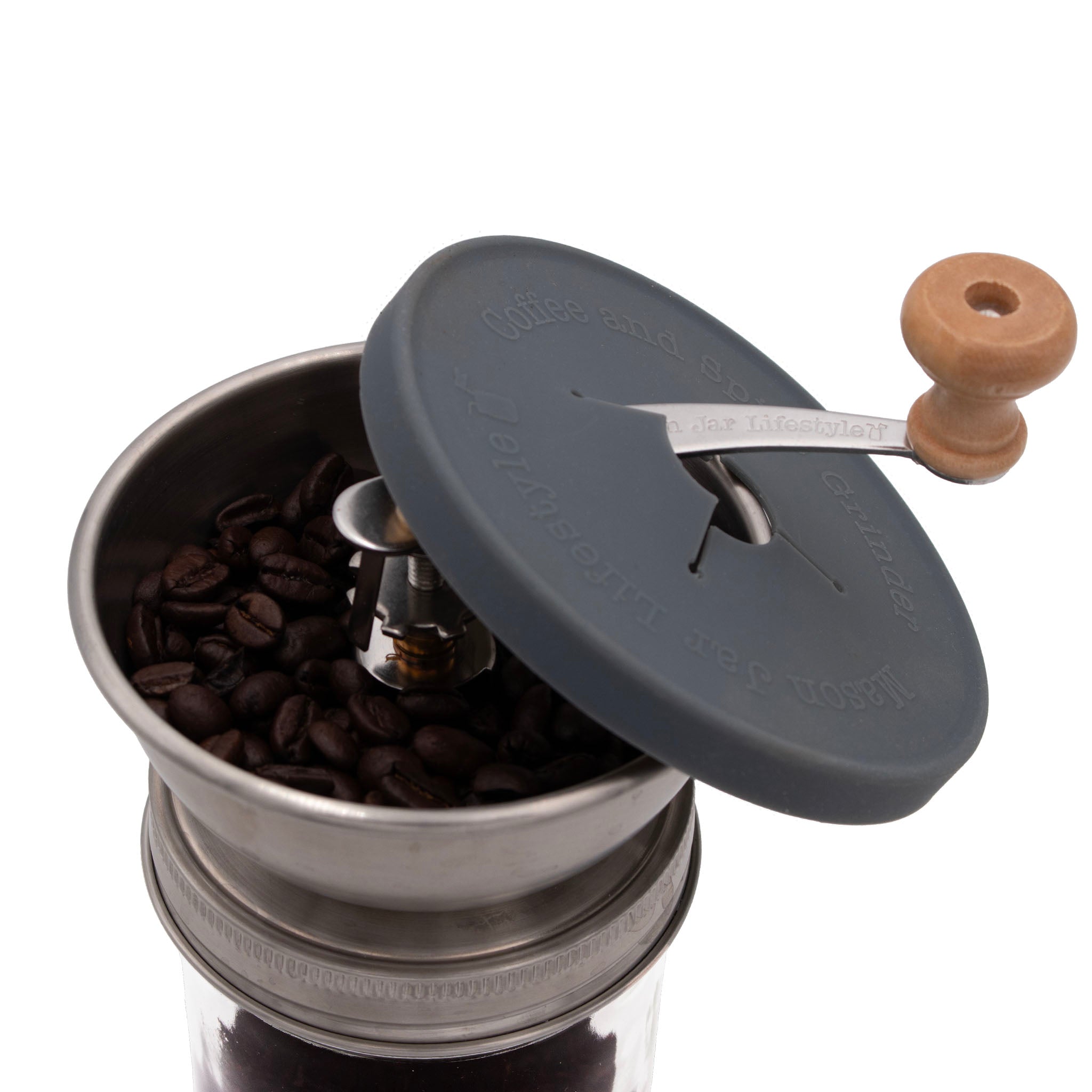 Coffee and Spice Grinder Lid for Mason Jars