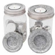 Galvanized Metal Tea Light Holder Insert for Mason Jars on Regular Mouth and Wide Mouth 16oz Pints
