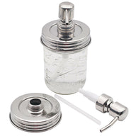 Threaded Mirror Chrome Soap Dispenser Lid for Wide Mouth Mason Jars Style #4