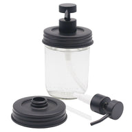 Threaded Matte Charcoal Black Soap Dispenser Lid for Wide Mouth Mason Jars Style #2