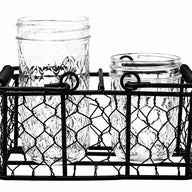 Chicken Wire Caddy for Two Half Pint 8oz Mason Jars