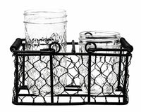 Chicken Wire Caddy for Two Half Pint 8oz Mason Jars