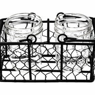 Chicken Wire Caddy for Two Half Pint 8oz Mason Jars