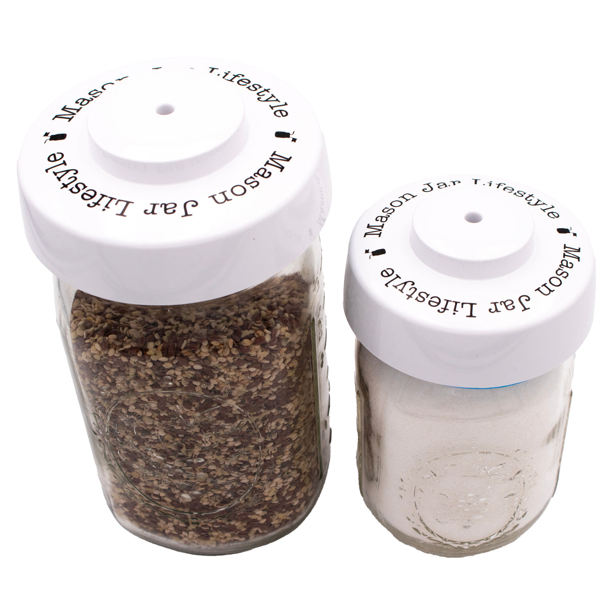 Vacuum sealing kit jars canning lid storage regular wide mouth lids on jars product on white
