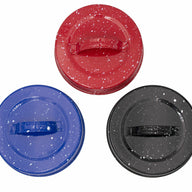 Red Blue and Black Speckled Enameled Handle/Canister Lids for Mason Jars
