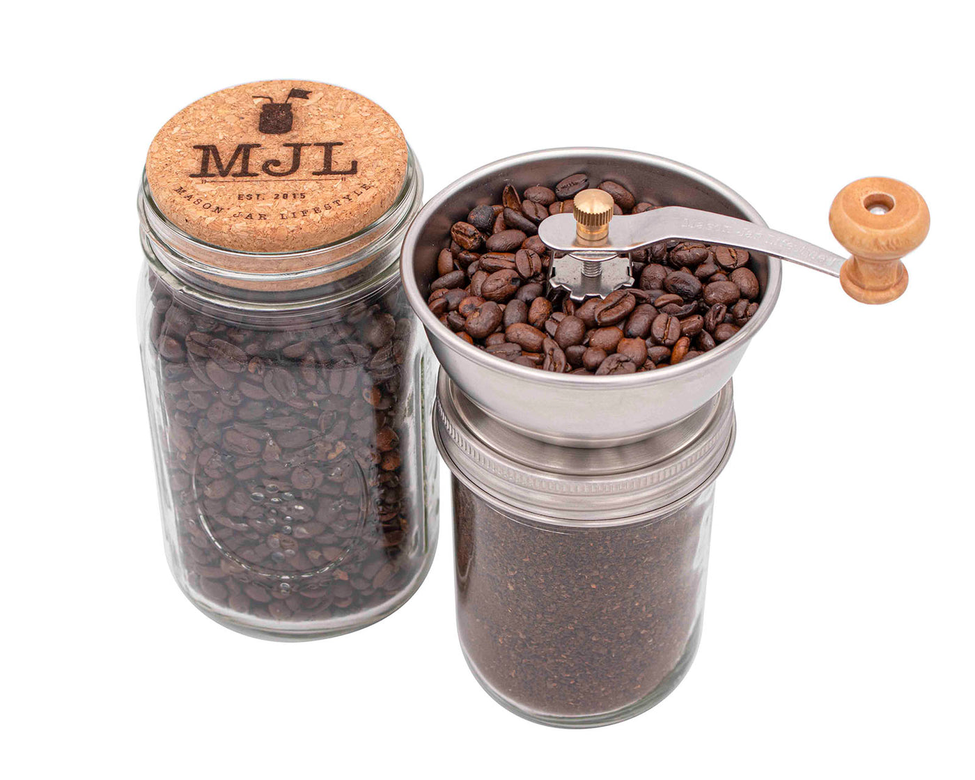 https://masonjarlifestyle.com/cdn/shop/files/mason-jar-lifestyle-wide-mouth-manual-ceramic-burr-coffee-grinder-16oz-32oz-ball-cork-stopper-engraved-storage-lid.jpg?v=1698191368&width=1400